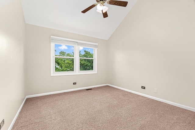 1440 Monarch Cir, Naperville, IL 60564 - spare room with carpet, ceiling fan, baseboards, and high vaulted ceiling