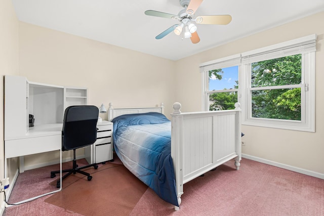 1440 Monarch Cir, Naperville, IL 60564 - bedroom featuring carpet, baseboards, a ceiling fan, and an office area