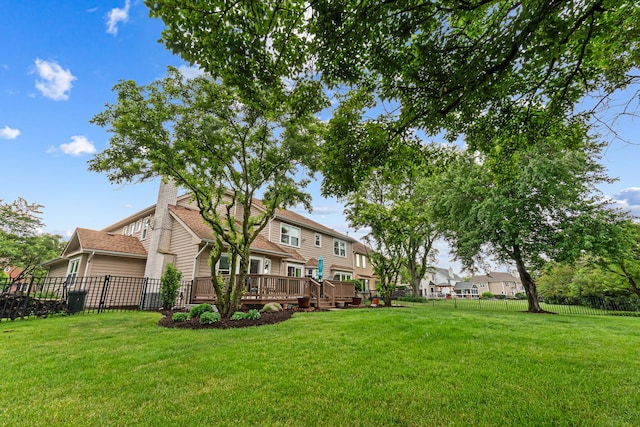 1440 Monarch Cir, Naperville, IL 60564 - view of yard with a wooden deck and a residential view