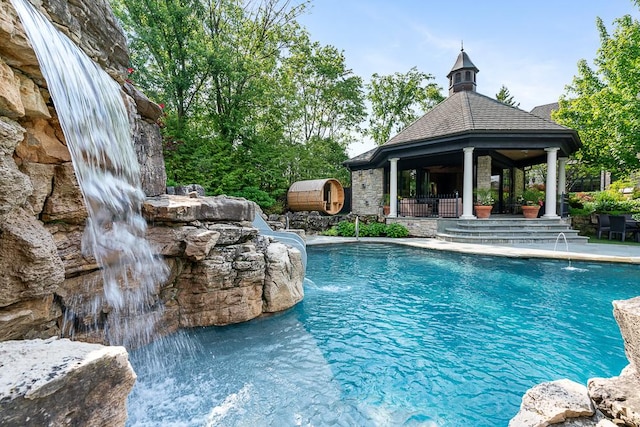 15W120 60th St, Burr Ridge, IL 60527 - outdoor pool with a gazebo