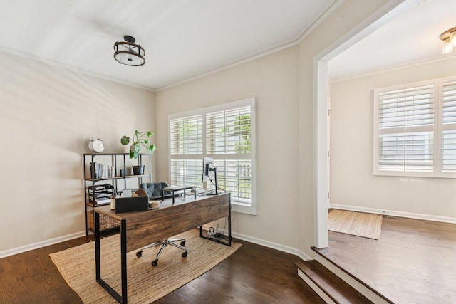 1714 Waverly Cir, Saint Charles, IL 60174 - office featuring crown molding and wood finished floors