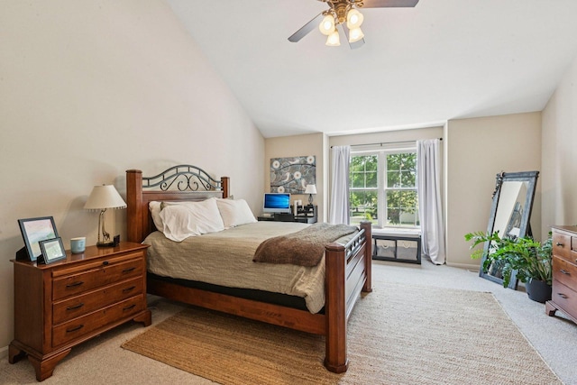 1714 Waverly Cir, Saint Charles, IL 60174 - bedroom with light carpet, lofted ceiling, and ceiling fan