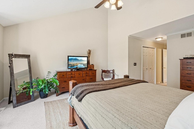 1714 Waverly Cir, Saint Charles, IL 60174 - bedroom with carpet, a ceiling fan, and lofted ceiling
