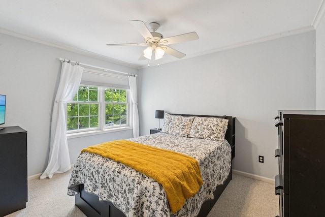 1714 Waverly Cir, Saint Charles, IL 60174 - carpeted bedroom featuring ornamental molding and a ceiling fan