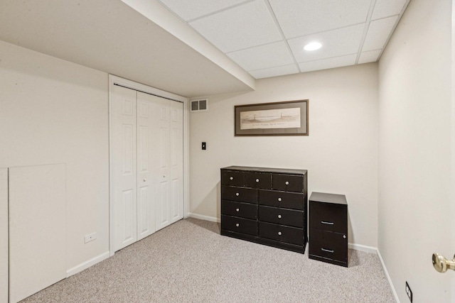 1714 Waverly Cir, Saint Charles, IL 60174 - bedroom featuring carpet, a closet, recessed lighting, and a paneled ceiling