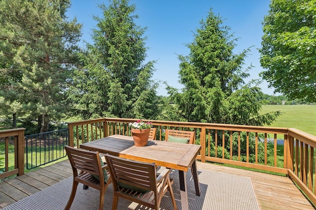 1714 Waverly Cir, Saint Charles, IL 60174 - wooden terrace with outdoor dining area and a lawn