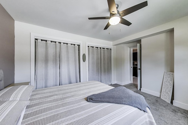 6468 N NW Hwy Unit A1, Chicago, IL 60631 - carpeted bedroom featuring baseboards and a ceiling fan