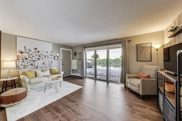 6468 N NW Hwy Unit A1, Chicago, IL 60631 - living room with dark wood-type flooring