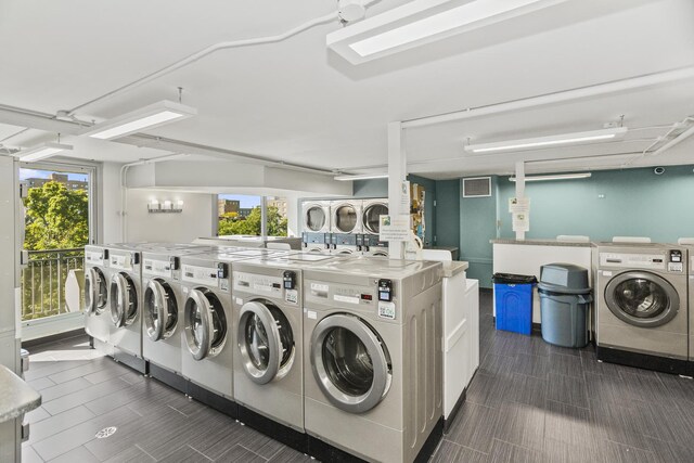 6007 N Sheridan Rd Unit 37H, Chicago, IL 60660 - community laundry room featuring washer and dryer, healthy amount of natural light, and stacked washing machine and dryer