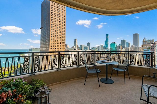 800 N Michigan Ave Unit 3701, Chicago, IL 60611 - balcony with a skyline view and a water view