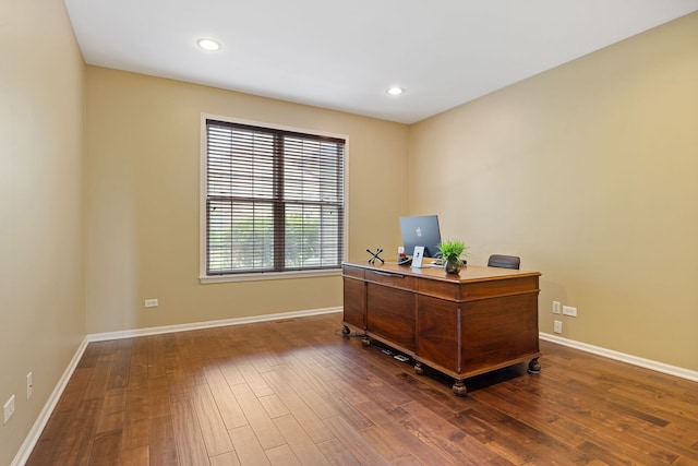 16266 W Mohawk Ct, Lockport, IL 60441 - office area featuring wood finished floors and recessed lighting
