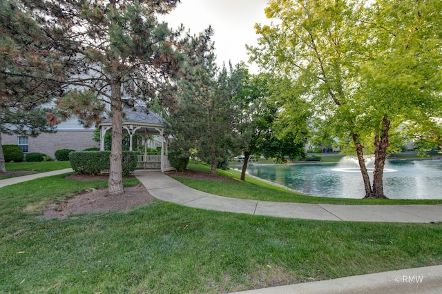 1259 W Lake St Unit 304, Addison, IL 60101 - surrounding community with a gazebo, a lawn, and a water view
