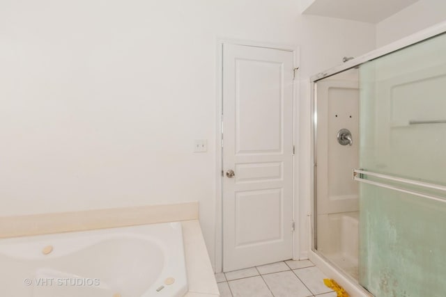 1110 Oakhill Dr, Aurora, IL 60502 - full bathroom featuring tile patterned floors, a stall shower, and a garden tub