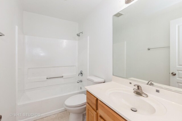 1110 Oakhill Dr, Aurora, IL 60502 - full bath with vanity, toilet, tub / shower combination, and tile patterned floors