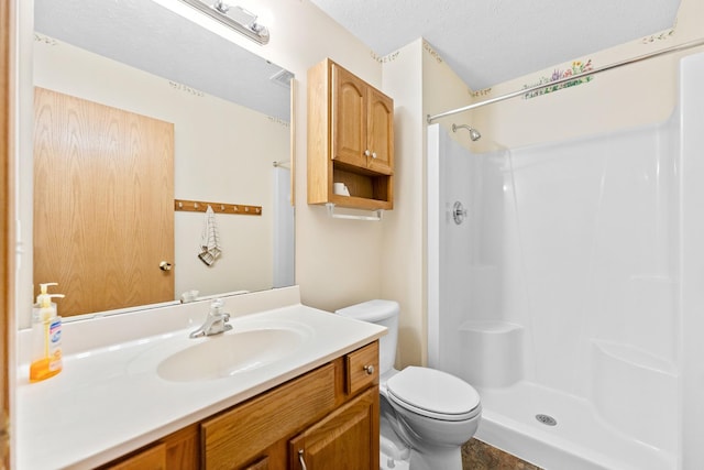 1424 Crimson Ridge Dr, Byron, IL 61010 - bathroom with vanity, a shower, and a textured ceiling
