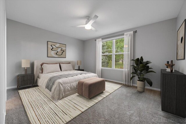 719 Foxborough Rd, South Elgin, IL 60177 - bedroom featuring carpet, baseboards, and ceiling fan