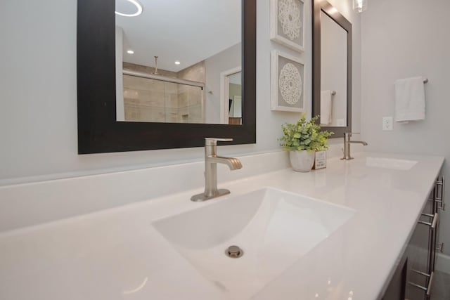 1104 Hershey Rd, Normal, IL 61761 - full bath featuring double vanity and a stall shower