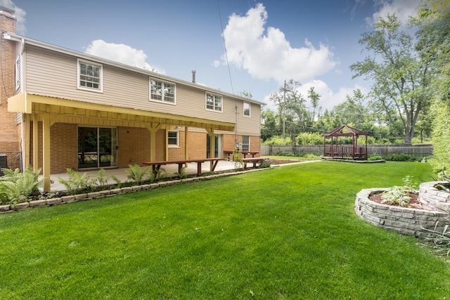 1504 Pfingsten Rd, Glenview, IL 60025 - back of property with a gazebo, brick siding, and a patio