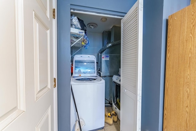 1209 Clark St, Joliet, IL 60432 - washroom with washing machine and dryer and tile patterned floors