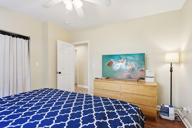 8911 Lamon Ave Unit A, Skokie, IL 60077 - bedroom featuring baseboards and ceiling fan