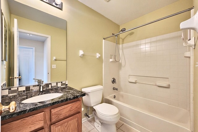 6 Clara Ct, Algonquin, IL 60102 - bathroom featuring toilet, washtub / shower combination, vanity, and tile patterned floors
