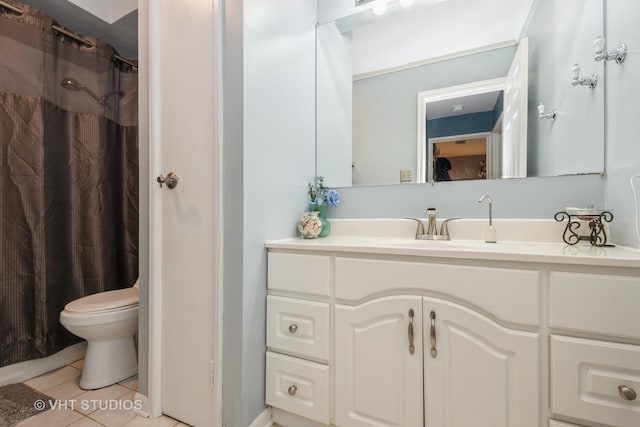 8473 Archer Ave Unit 204, Willow Springs, IL 60480 - bathroom featuring tile patterned floors, vanity, and curtained shower