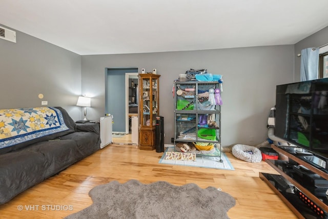 8473 Archer Ave Unit 204, Willow Springs, IL 60480 - living area featuring radiator and wood finished floors