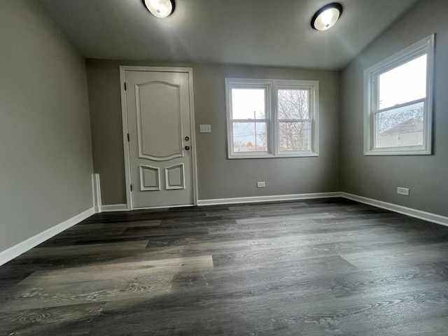 1204 N Park St, Streator, IL 61364 - foyer entrance with dark wood-type flooring and baseboards