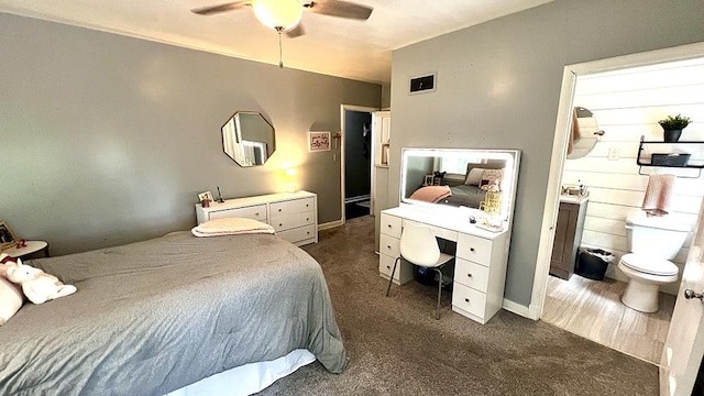 644 Genesee Ave, Morrison, IL 61270 - bedroom featuring dark carpet and ceiling fan