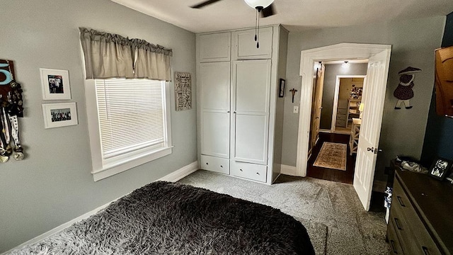 644 Genesee Ave, Morrison, IL 61270 - carpeted bedroom with baseboards and ceiling fan