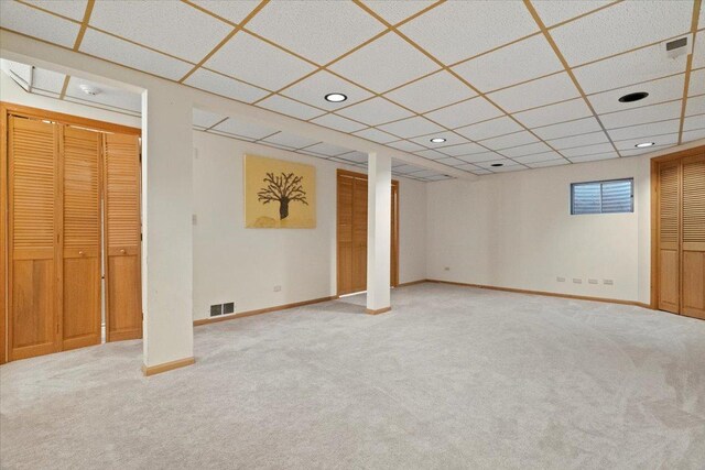 232 Lexington Ct, Grayslake, IL 60030 - finished below grade area featuring light carpet and recessed lighting