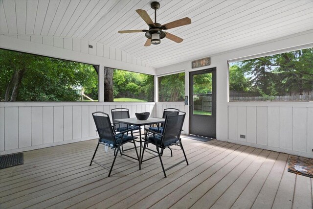 232 Lexington Ct, Grayslake, IL 60030 - sunroom with a ceiling fan and outdoor dining space