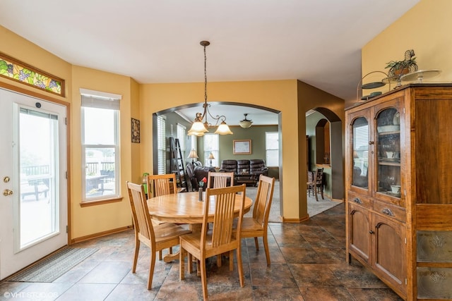978 Forestview Way, Antioch, IL 60002 - dining area featuring arched walkways and a chandelier