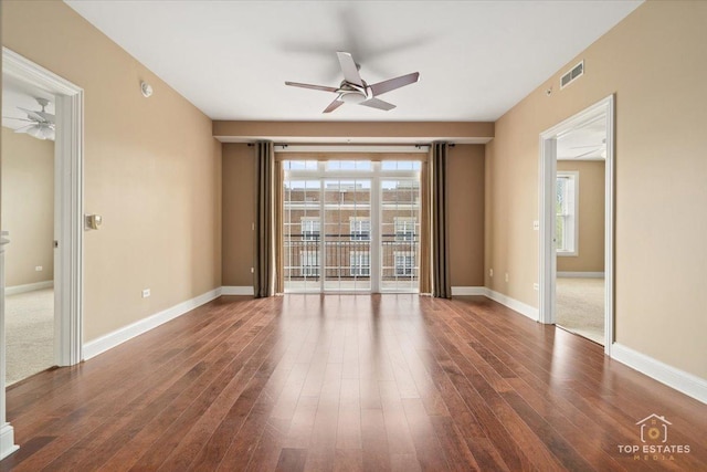435 W Wood St Unit 410A, Palatine, IL 60067 - unfurnished room with a ceiling fan, wood finished floors, and baseboards