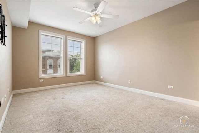 435 W Wood St Unit 410A, Palatine, IL 60067 - spare room with baseboards, carpet, and a ceiling fan