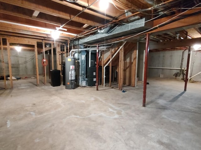 303 Lamplighter Loop, Poplar Grove, IL 61065 - unfinished basement featuring gas water heater and heating unit