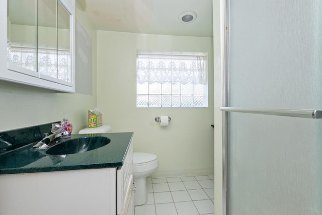 11530 S Campbell Ave, Chicago, IL 60655 - bathroom with vanity, tile patterned flooring, and a shower with door