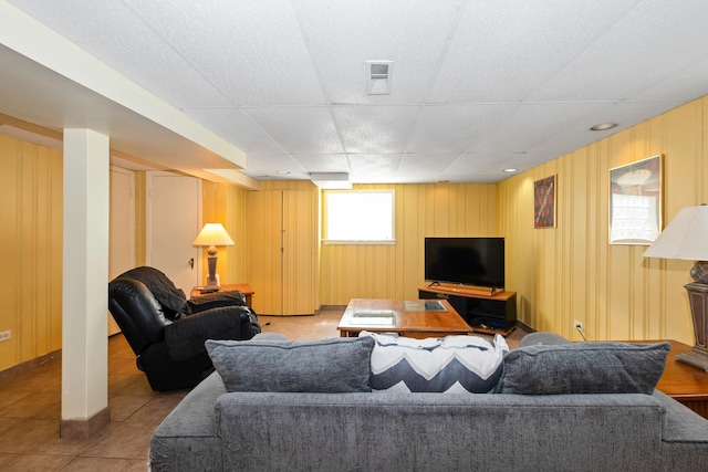 11530 S Campbell Ave, Chicago, IL 60655 - living room featuring tile patterned flooring and a drop ceiling