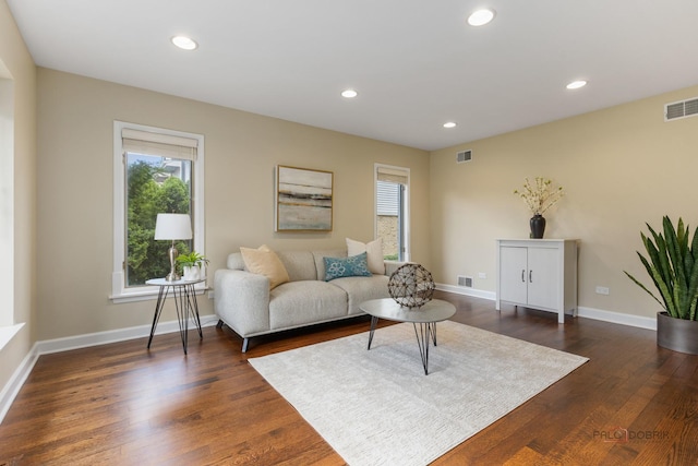 2965 Keystone Rd, Northbrook, IL 60062 - living room featuring plenty of natural light, dark wood-type flooring, and recessed lighting
