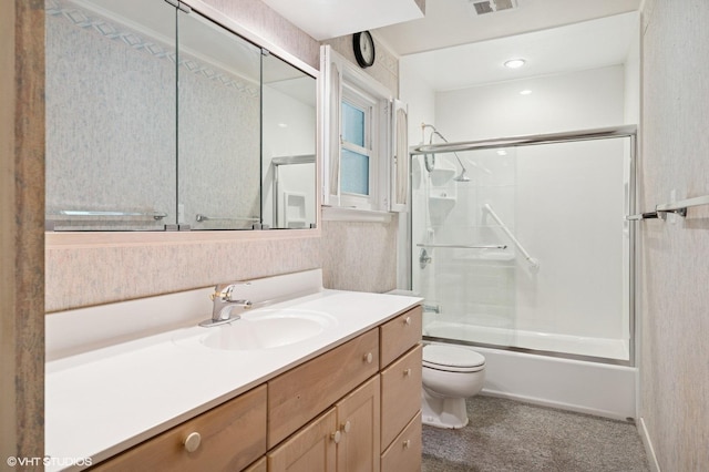 1410 Plymouth Ln, Glenview, IL 60025 - bathroom with vanity and bath / shower combo with glass door