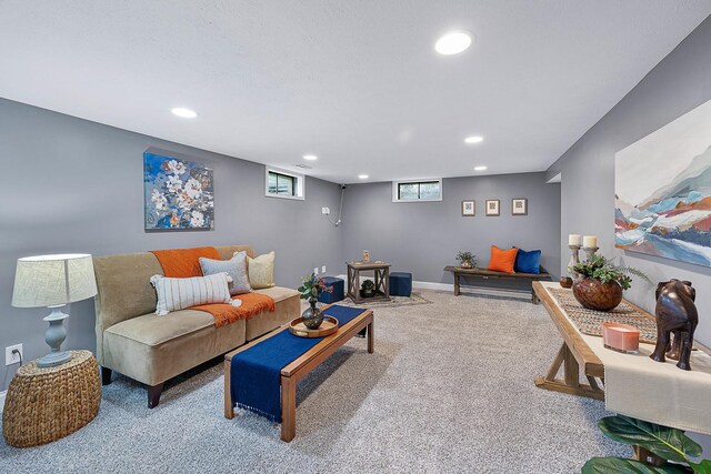1005 N Walnut St, Normal, IL 61761 - living room with carpet floors and recessed lighting