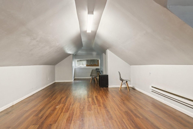 8136 S Manistee Ave, Chicago, IL 60617 - bonus room with wood finished floors, vaulted ceiling, and a baseboard radiator