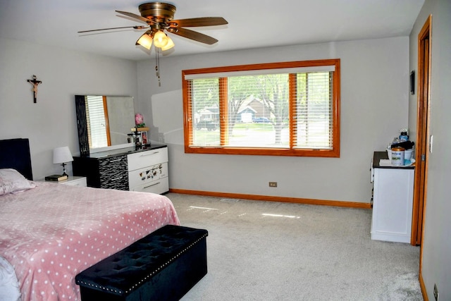 1301 Fairlane Dr, Schaumburg, IL 60193 - bedroom featuring light colored carpet, baseboards, and ceiling fan