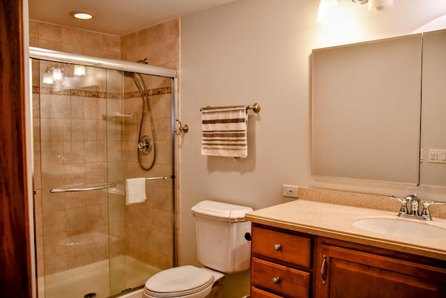 1301 Fairlane Dr, Schaumburg, IL 60193 - full bathroom featuring toilet, vanity, and a stall shower