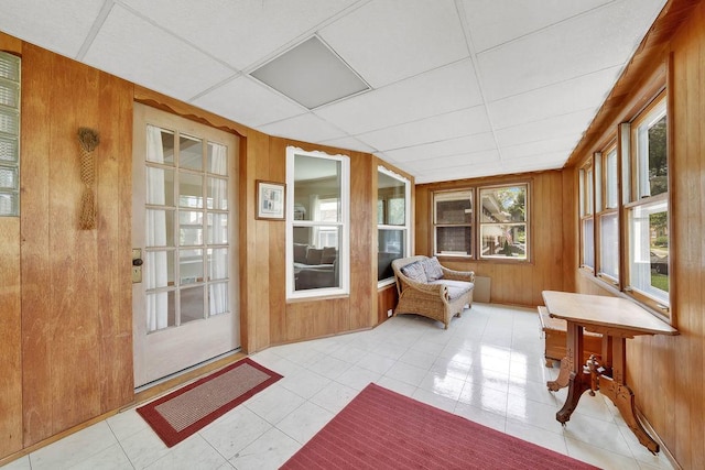 3235 Cuyler Ave, Berwyn, IL 60402 - sunroom with wooden walls and tile patterned flooring