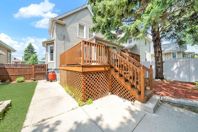 3235 Cuyler Ave, Berwyn, IL 60402 - rear view of house with a deck, a patio, and stairs