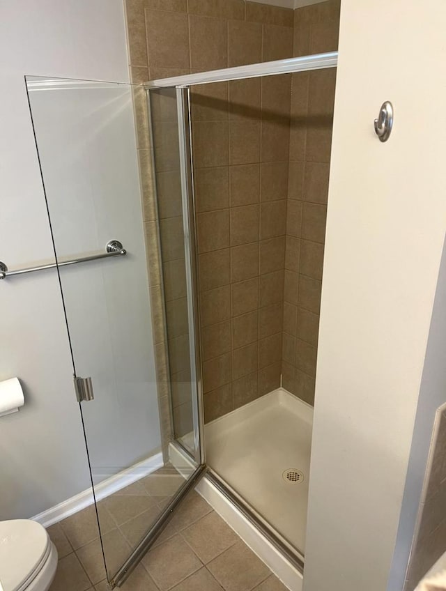 390 W Mahogany Ct Unit 301, Palatine, IL 60067 - full bathroom with a stall shower, toilet, and tile patterned flooring