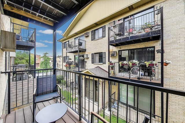 2131 N Harlem Ave Unit 231, Chicago, IL 60707 - balcony with a wall mounted air conditioner