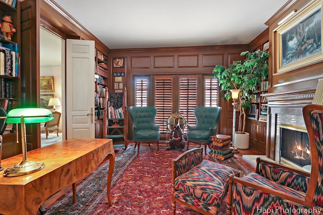 7 3 Lakes Rd, Barrington Hills, IL 60010 - office space featuring a premium fireplace and crown molding