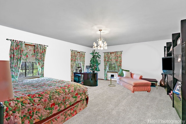 7 3 Lakes Rd, Barrington Hills, IL 60010 - bedroom featuring a chandelier and carpet